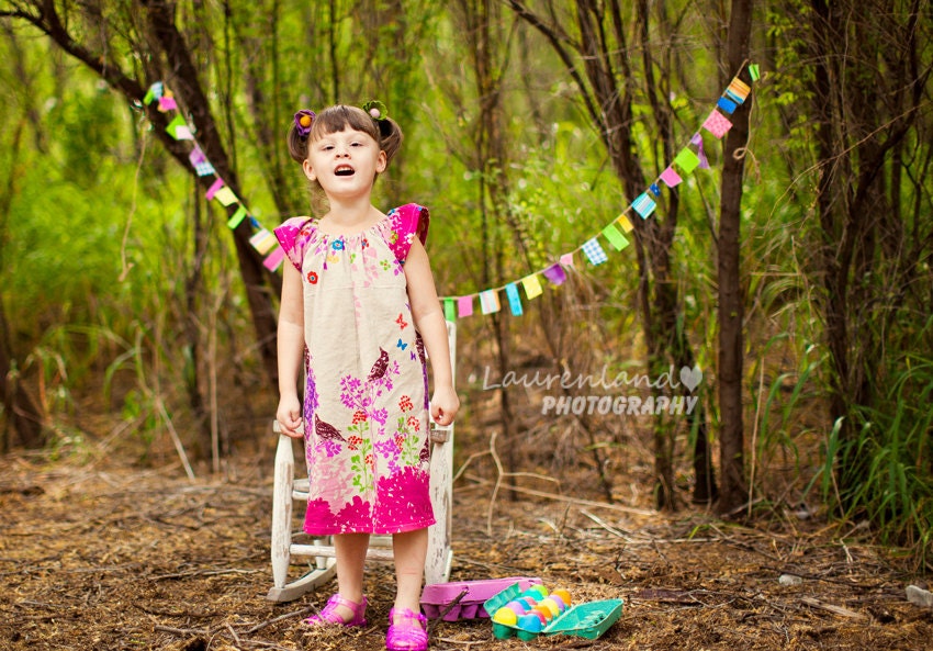 pink spring birds - peasant dress perfect for spring - pink color christmasinjuly