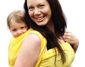 Baby Wrap Carrier Maternity Woven Cotton Gauze Bright Yellow BabyEtte - Non-Stretchy - Ready to Ship