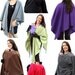 Fleece Poncho Maternity Coat Babywearing Jacket Wrap around in Charcoal Gray - Made to Order