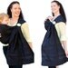 Baby Carrier Ring Sling Tencel Black and Gray Striped Pleated - Ready to ship in Standard or Petite only