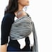 Baby Carrier Ring Sling Tencel Black and Gray Striped Pleated - Ready to ship in Standard or Petite only