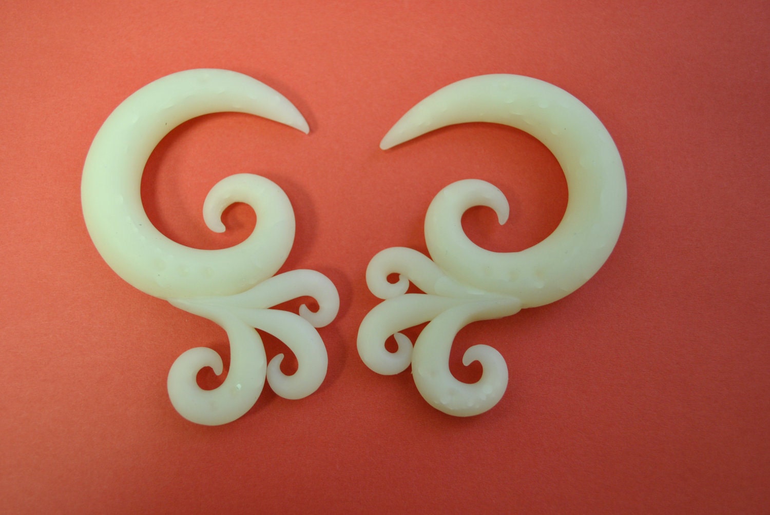 Fancy Filigree Polymer Clay Gauged Earrings 6g, 4g, 2g, 0g, 00g, 7/16, 1/2