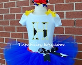 Cowgirl Jessie Inspired Tutu Set... 3 Piece Set... tutu skirt wrapped in satin
