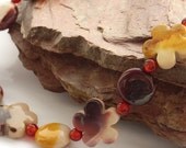Mookaite flower and coin necklace