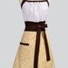 Cute Kitsch Apron . Swiss Chocolate Swirl Skirt and Polka Dot Trimmed in Chocolate