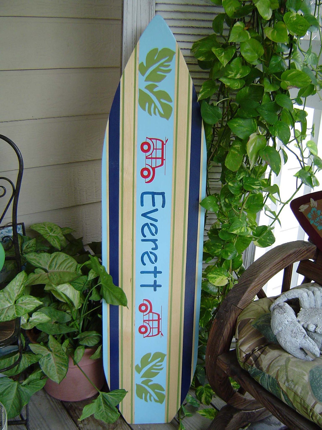 4FT SURFBOARD.  Personalized. Hawaiian Beach Wall art. Surf Decor. Wedding Guest Sign In Board for Beach Wedding. 150 Designs Unisex Style
