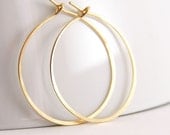 Gold Hoop Earrings, 14k Gold Fill,  Handmade - aubepine
