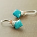 Turquoise Sunstone Earrings Wrapped in Sterling Silver, December Birthstone, Handmade