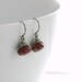 Red Oxblood Stone Earrings Sterling Silver, Mookaite Gemstone Earrings, Wire Wrap Handmade, aubepine