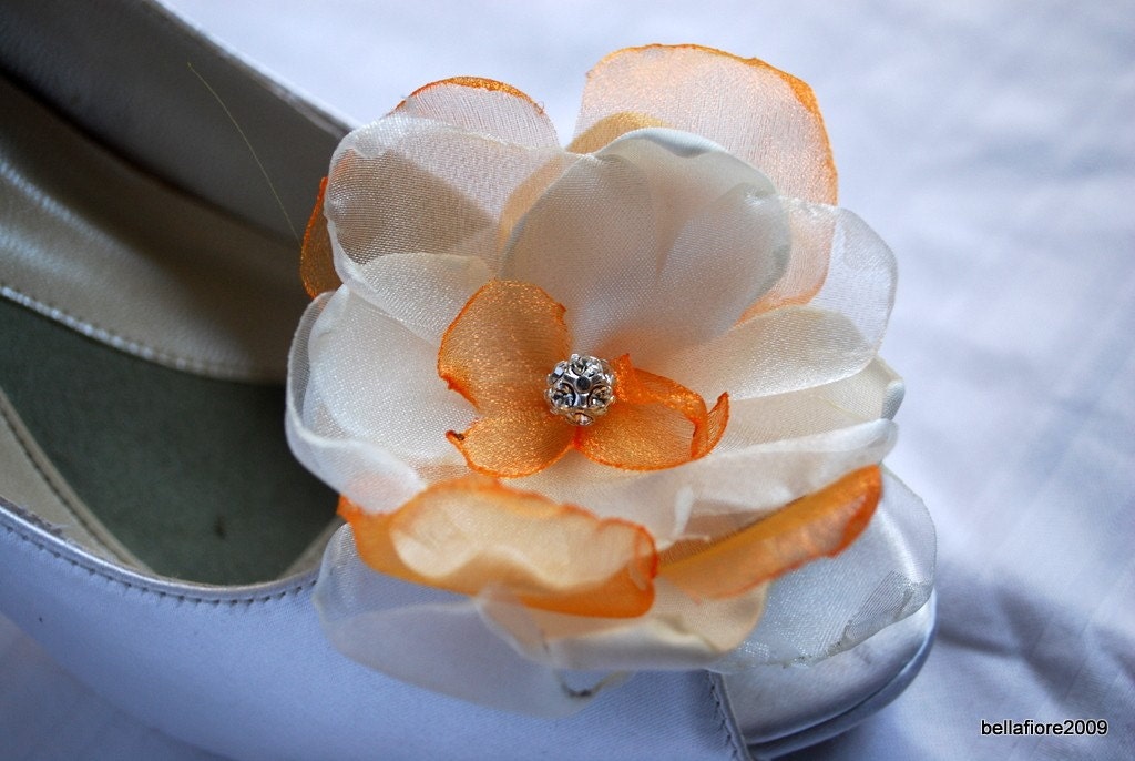 SHOE CLIPS/ Design a Custom Set of Shoe clips With a Rhinestone Center detail