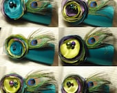 Peacock Bridesmaid Clutch - Bridesmaid Bouquet Clutch - Bridesmaid Gift Idea - Personalized Clutch - Set of 6 Assorted Styles