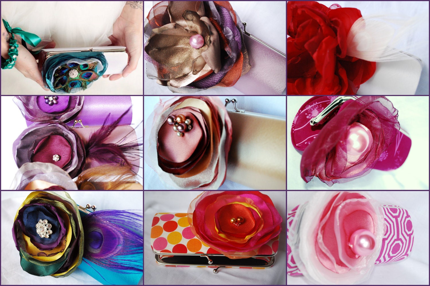 Design a Set of 10 Custom Clutches for Your Bridesmaids - Bridesmaid Gift Ideas - Bridesmaid Bouquet Clutch - 50 Purse Colors to Choose From