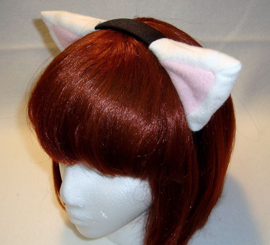 White/Pink Kitty Ear Headband
