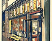 Keeping Portsmouth Funky, (multi-color reduction woodcut) as seen on NBC's Prime Suspect