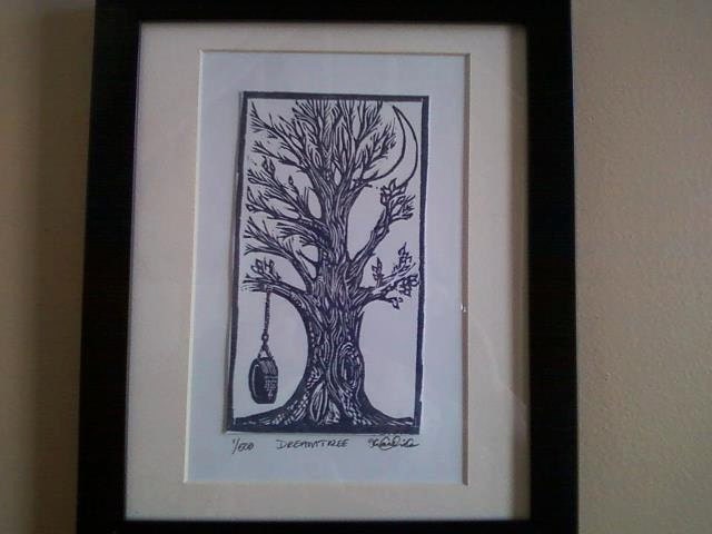 Dream Tree: A single color woodcut
