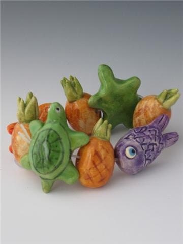 Ceramic Beads, Beads Ceramic, Fish Beads, Ceramic Fish Beads, Green Ceramic Beads