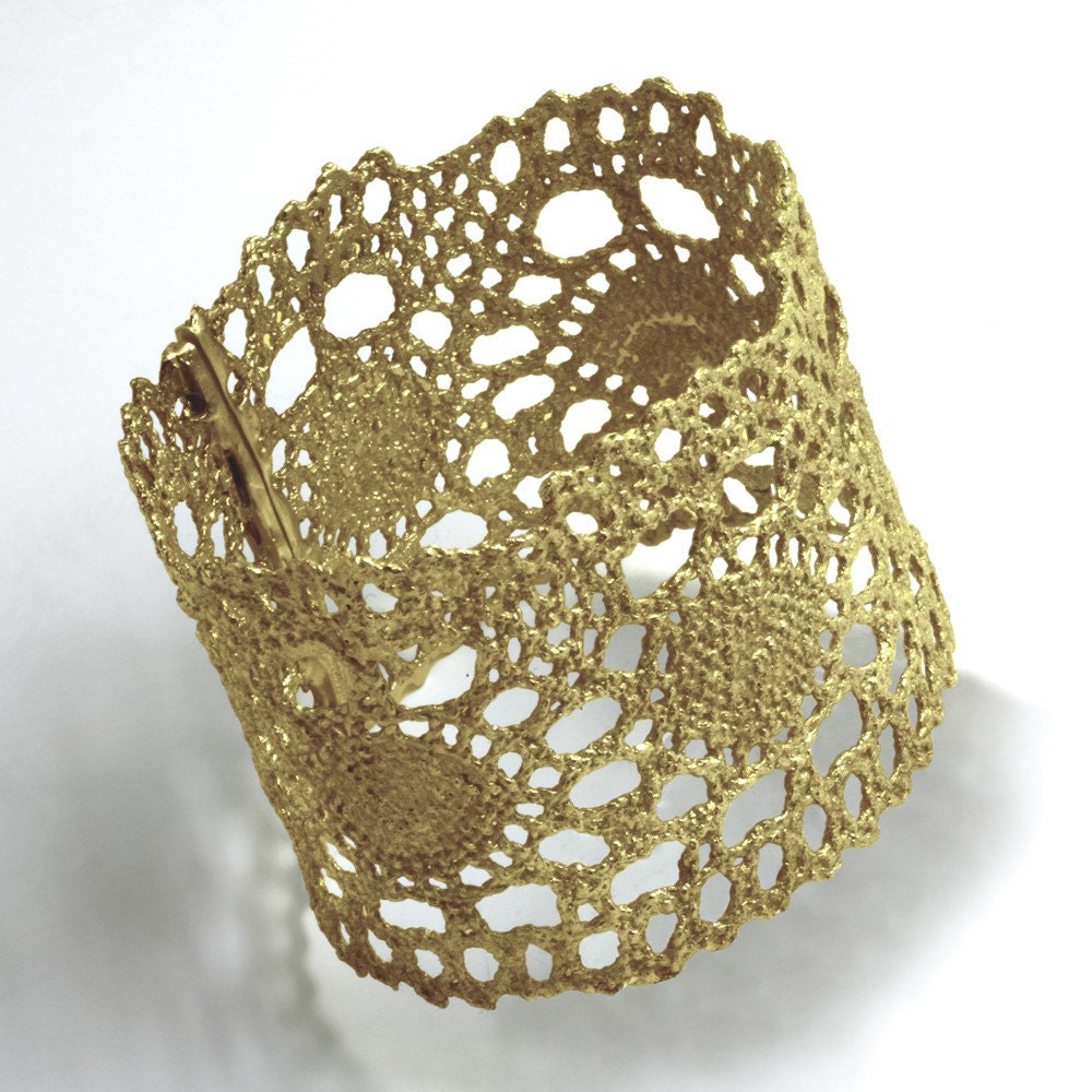 Vintage Delicate Lace Silver Cuff Bracelet