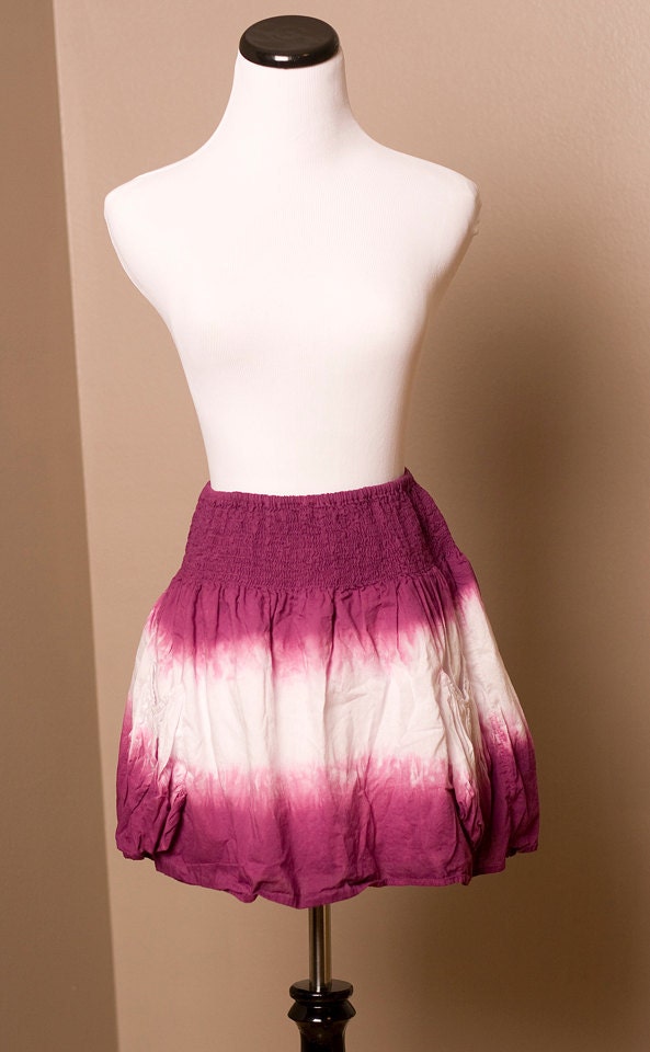 Windblown Pink Violets Tie Dye Skirt