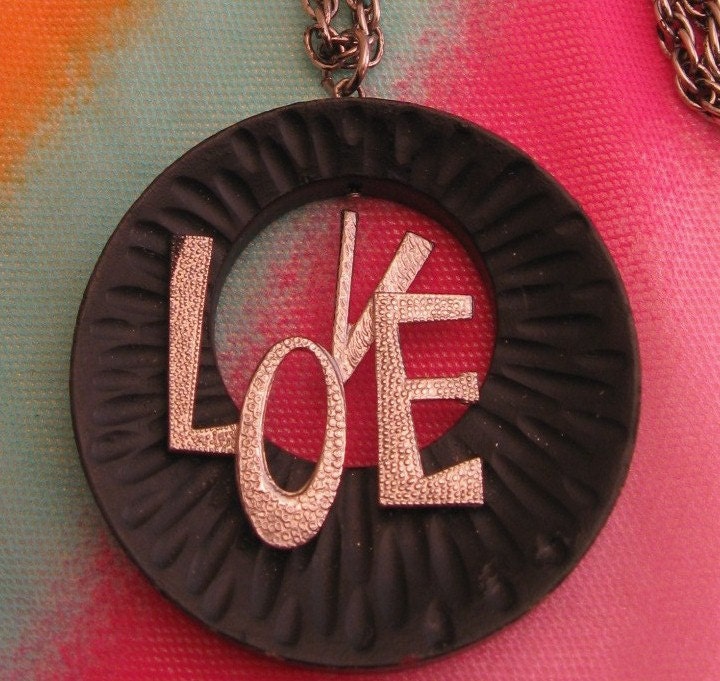 Vintage Necklace LOVE 1960s Hippie