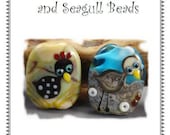 TUTORIAL - Folk Art Style Chicken and Seagull, Lampwork Glass Bead Tutorial