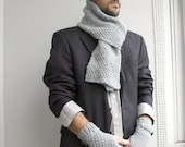 Free Shipping Handknit Wool Hat // Scarf // Mittens Gift Set For Men For MY DAD gift under 100 Fathers Day Gift