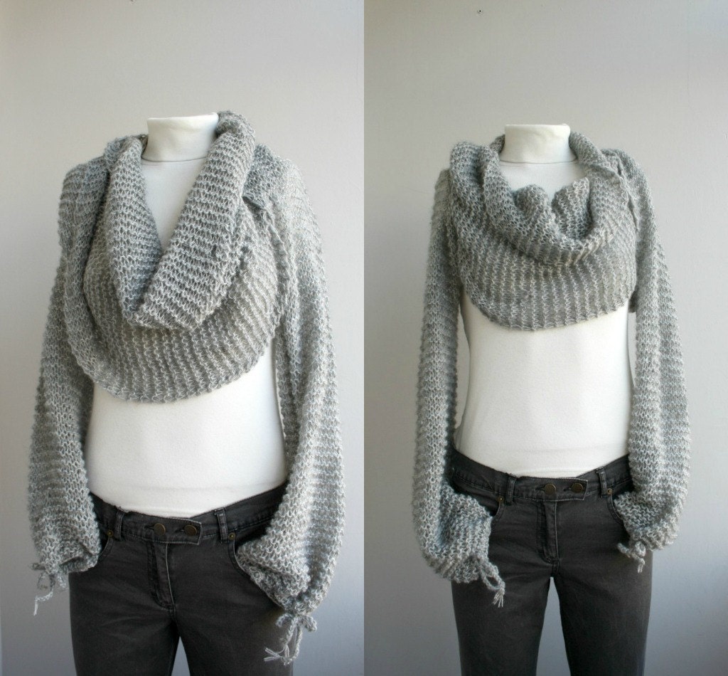 FREE Shipping  Silver Grey Series Bolero Scarf Shawl Neckwarmer Mothers Day gift under 100