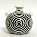 White Vase with Black Rings - Ceramic Pottery