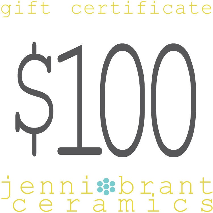 Gift Certificate for Beautiful Handmade Pottery