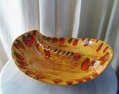 Retro Orange Ashtray Signed Pauline