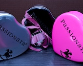 Valentine's Day Heart Shaped Reusable Tin Boxes Black, Neon Pink or Silver