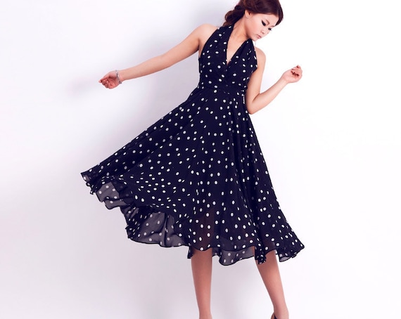 Black chiffon prom dress (WQ02)