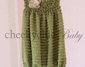 Vintage Ruffle Petti Romper by Cheeky Chic Baby- FERN