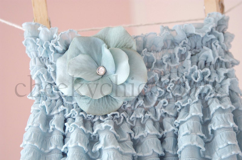 Ruffle Romper BLUE - by Cheeky Chic Baby