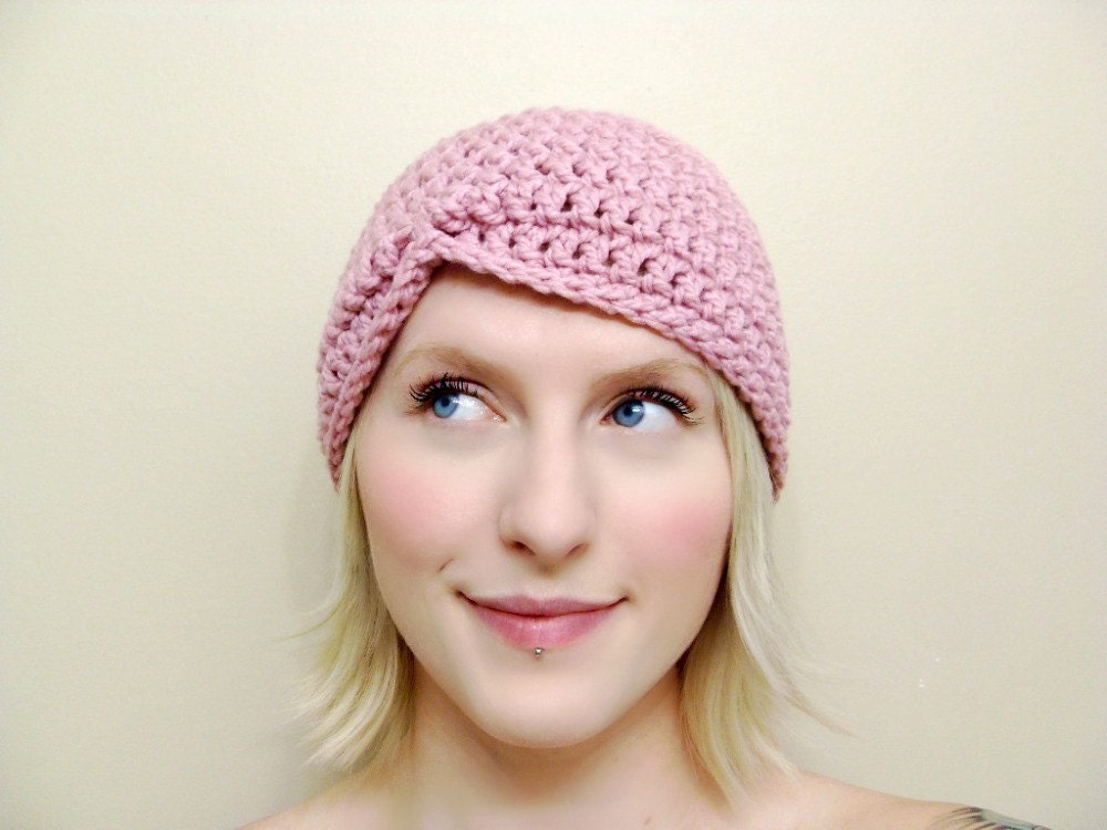 QUEENIE Flapper Hat in PALE ROSE PINK - READY TO SHIP