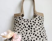 Stone Black/Denton spots fashion tote bag