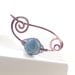 Shawl pin or scarf pin with frosted scale denim blue agate stone and with a spiral closure