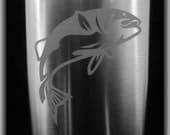 Etched Fishing Flask -  Personalized  8oz Stainless Flask with Funnel by Jackglass on Etsy