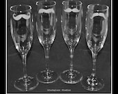 Set of 4  Mustache Champagne Flutes by Jackglass on Etsy
