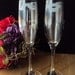 As seen in Wedding Style Magazine His and Hers Mustache and Lips Champagne Flutes by Jackglass on Etsy
