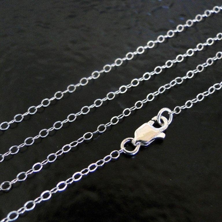 18 Inch Solid Sterling Silver Cable Chain Necklace - Custom Lengths Available
