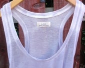Light Lavender Lilac Cotton Mix Ombre Racer Back Vest Top - Womens Naturally Dyed Organic Summer Fashion