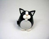 Wee Fatty Cat (Black and White) Ornament Sculpture
