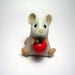 Little Mouse with Red Apple Ornament Sculpture Teacher's Gift