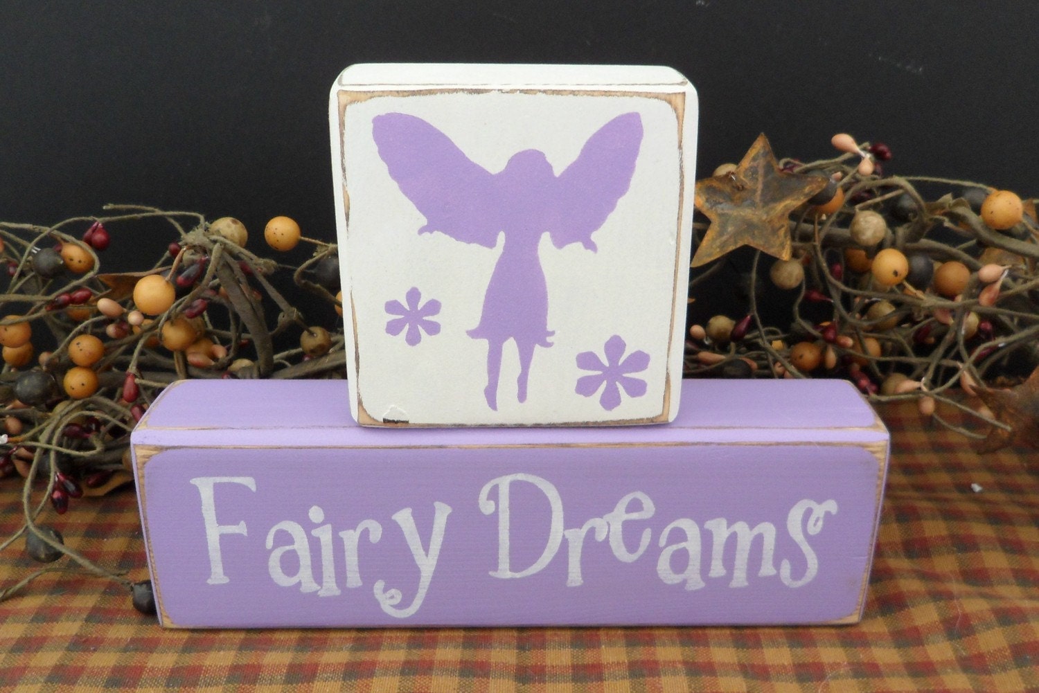 Fairy Dreams primitive wood blocks