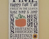 Harvest Time primitive wood sign
