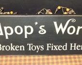Grandpop's Workshop primitive wood sign