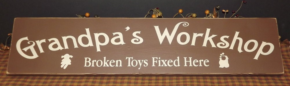 Grandpa's Workshop primitive wood sign