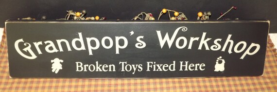 Grandpop's Workshop primitive wood sign