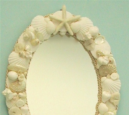 Beach Decor Designer Seashell Mirror