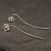 Silver Flower Earrings- Sterling Silver Dangle Earrings- Long Sterling Silver Earrings- Modern Silver Jewelry